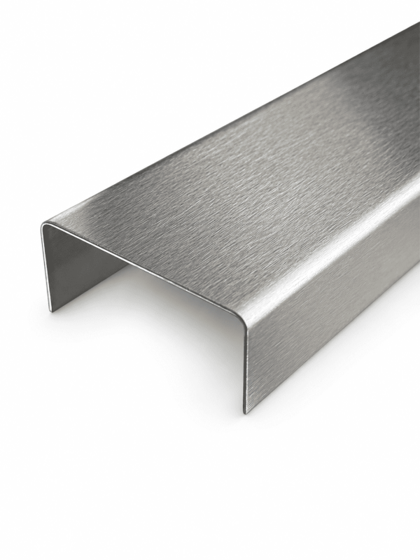 Edelstahl U-Profil 1,5 mm V2A K240 geschliffen